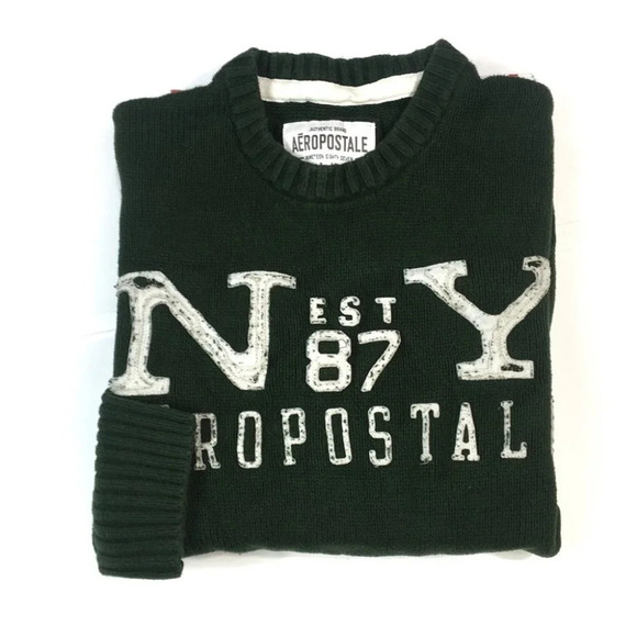 SW9 Mens Aeropostale New York varsity Crew Neck Sweater L - Picture 1 of 4